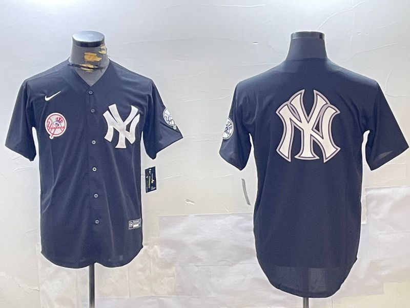 Men New York Yankees Blank Black Fashion Game Nike 2024 MLB Jersey style 14